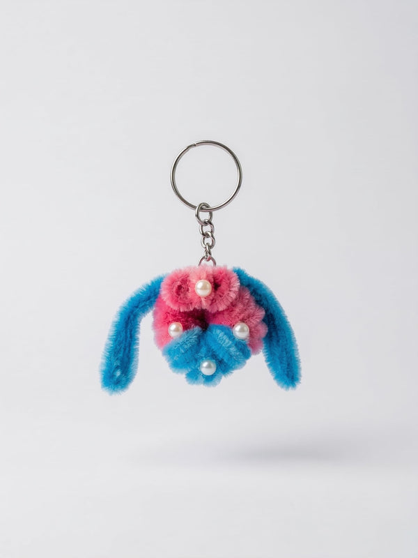 AGANTUK Handcrafted Pipe Cleaner Keychain, Unique Shape, Chenille Material, Soft Texture, Metal Key Ring