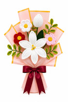 AGANTUK Handmade Crochet Mix Flower Bouquet for Gifting & Home Decor (White)