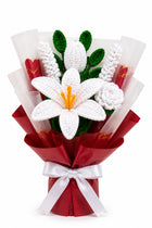 AGANTUK Crochet Flower Gift Bouquet | Handmade Home Decor (White)