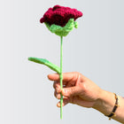 AGANTUK Handcrafted Maroon Woolen Crochet Rose Flower.