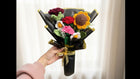 Handmade Crochet Flower Bouquet – 6 Mixed Flowers Gift Wrapped