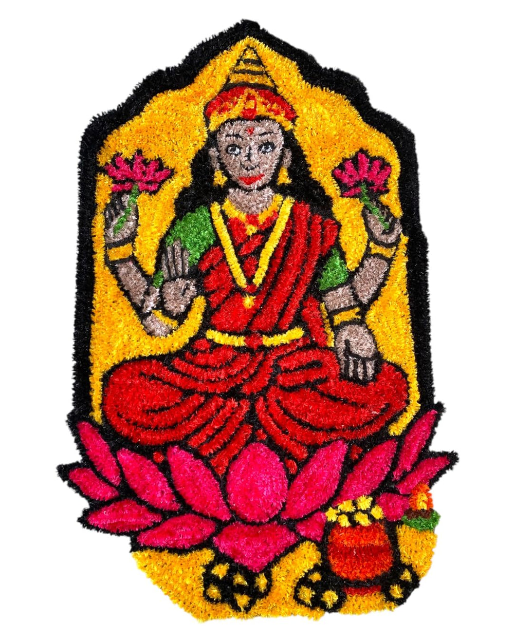 AGANTUK Handcrafted Goddess Laxmi 3D Tufted Wall Art