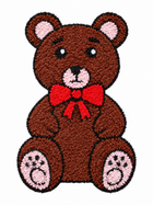 AGANTUK Handmade Brown Teddy Bear Shaped Wool Rexin Rangoli Mat for Home Decor
