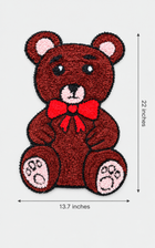 AGANTUK Handmade Brown Teddy Bear Shaped Wool Rexin Rangoli Mat for Home Decor