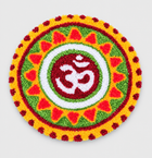 AGANTUK Handmade Wool Rangoli Mat with Om Design for Pooja & Home Decor