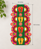 Agantuk Handmade Laxmi Footprint Wool Rexine Rangoli Mat for Diwali & Pooja Decor
