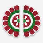 Agantuk Handmade 2-Piece Wool Rexine Flower Rangoli Mat for Festive Decor