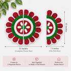 Agantuk Handmade 2-Piece Wool Rexine Flower Rangoli Mat for Festive Decor