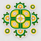 Agantuk Handmade Pom Pom Rexine Rangoli Mat Set for Diwali & Festive Decor