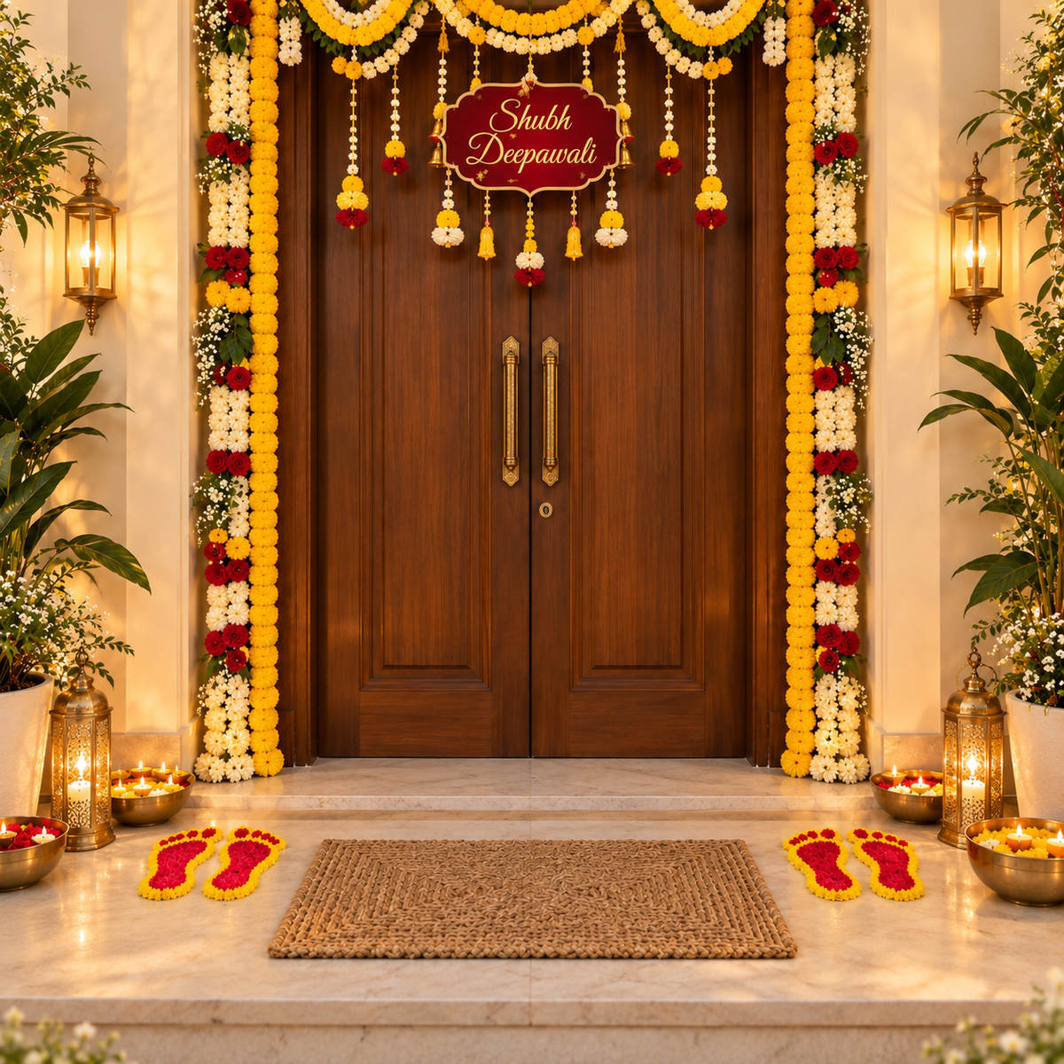 Agantuk Handmade Charan Rangoli for Diwali & Festive Décor